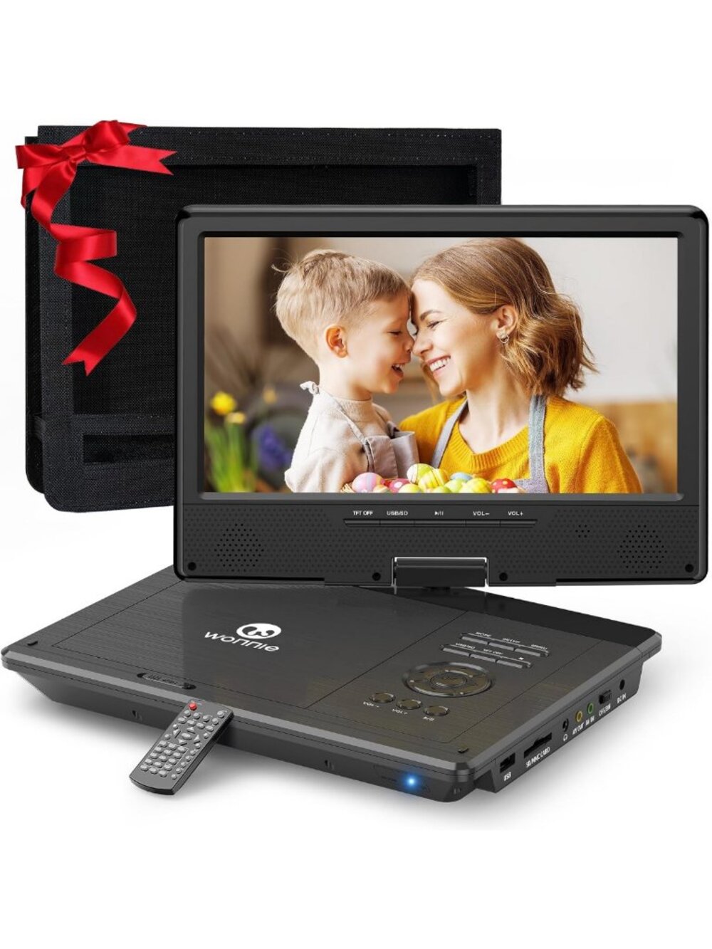 12.5” Portable DVD Player with Swivel HD Screen, Rechargeable Battery & Car Case